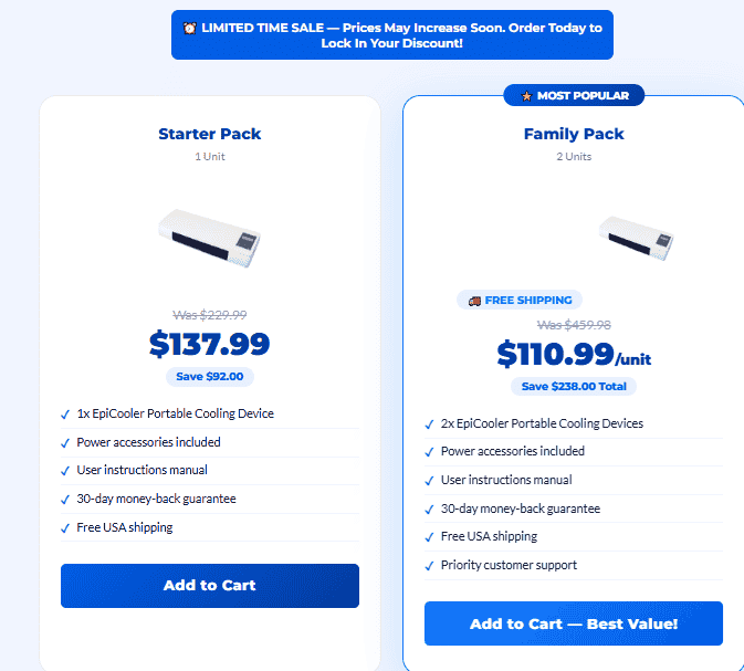 EpiCooler -pricing